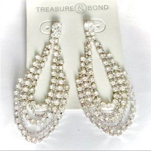 🆕Beautiful Silver CZ Vintage Art Deco Style Chandelier Dangle Drop Earrings NWT